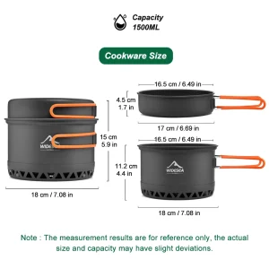 Camping Tableware Outdoor Cookware Set Pots - Thumbnail Image 3