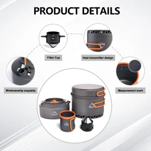 Camping Tableware Outdoor Cookware Set Pots - Thumbnail Image 5