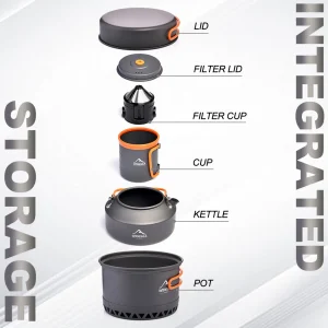 Camping Tableware Outdoor Cookware Set Pots - Thumbnail Image 2